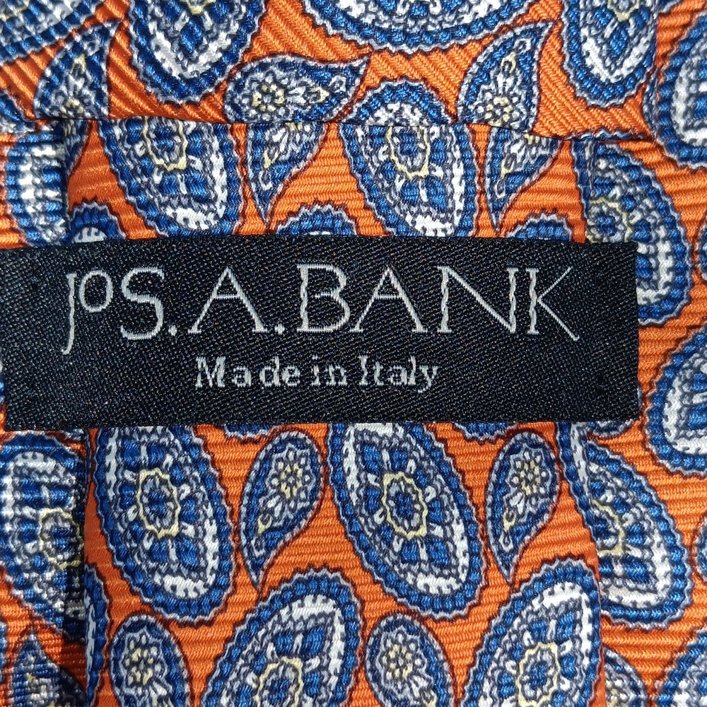 Jos. A. Bank Blue and Orange Paisleyesque *PRINT* Tie - Picture 3 of 4
